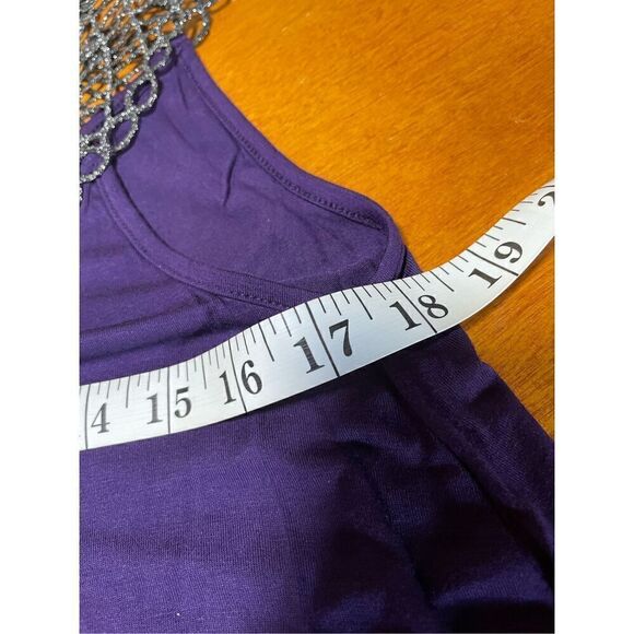 Purple with Black Sparkly Crochet Tank size L - Picture 6 of 8